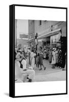 Blacks Shopping on Main Street-Dorothea Lange-Framed Stretched Canvas