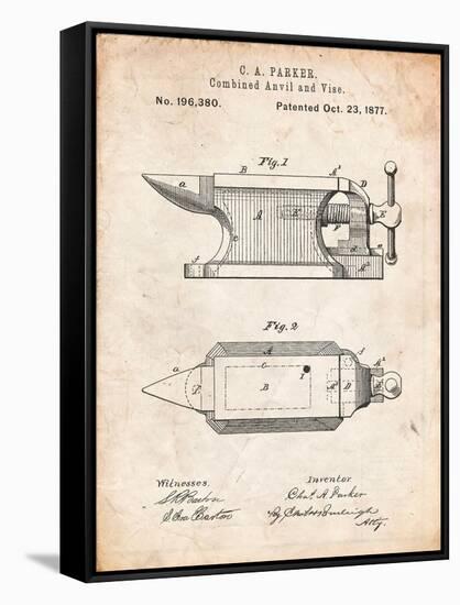 Blacksmith Anvil Patent-Cole Borders-Framed Stretched Canvas