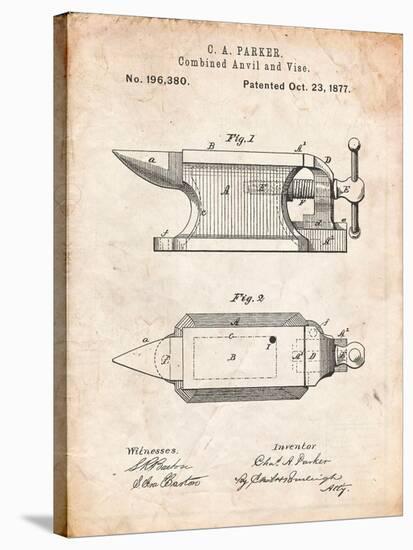 Blacksmith Anvil Patent-Cole Borders-Stretched Canvas