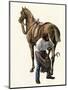 Blacksmith Fitting a Horseshoe, 1800s-null-Mounted Premium Giclee Print