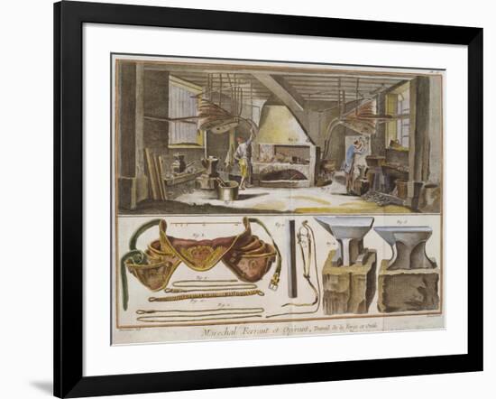 Blacksmith, Illustration from the 'Encyclopedie Des Sciences Et Metiers' by Denis Diderot-Harguinier-Framed Giclee Print