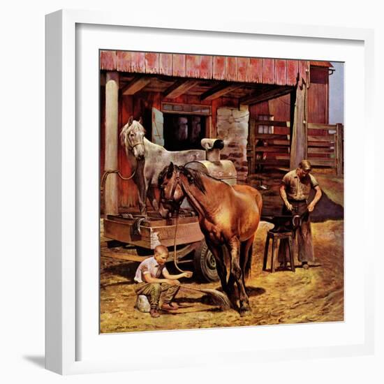 "Blacksmith," July 13, 1946-John Falter-Framed Giclee Print