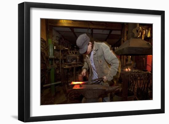 Blacksmith Pounds Heated Metal-Carol Highsmith-Framed Art Print