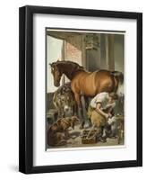 Blacksmith Puts a New Shoe on a Bay Mare-Edwin Henry Landseer-Framed Photographic Print