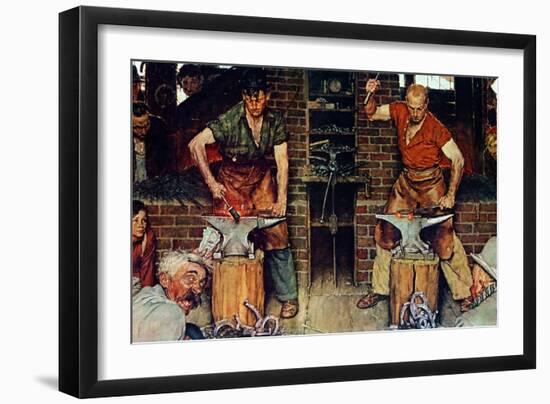 Blacksmith's Boy-Heel and Toe-Norman Rockwell-Framed Giclee Print