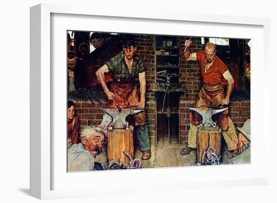 Blacksmith's Boy-Heel and Toe-Norman Rockwell-Framed Giclee Print