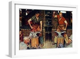 Blacksmith's Boy-Heel and Toe-Norman Rockwell-Framed Giclee Print