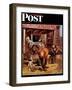 "Blacksmith," Saturday Evening Post Cover, July 13, 1946-John Falter-Framed Giclee Print