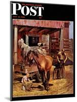 "Blacksmith," Saturday Evening Post Cover, July 13, 1946-John Falter-Mounted Giclee Print