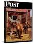 "Blacksmith," Saturday Evening Post Cover, July 13, 1946-John Falter-Stretched Canvas