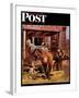 "Blacksmith," Saturday Evening Post Cover, July 13, 1946-John Falter-Framed Giclee Print