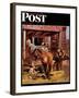 "Blacksmith," Saturday Evening Post Cover, July 13, 1946-John Falter-Framed Giclee Print