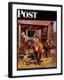 "Blacksmith," Saturday Evening Post Cover, July 13, 1946-John Falter-Framed Giclee Print