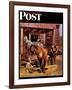 "Blacksmith," Saturday Evening Post Cover, July 13, 1946-John Falter-Framed Giclee Print