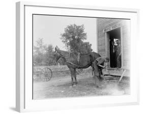 Blacksmith Shoeing a Horse-null-Framed Photographic Print