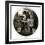 Blacksmith Working at an Anvil-null-Framed Giclee Print