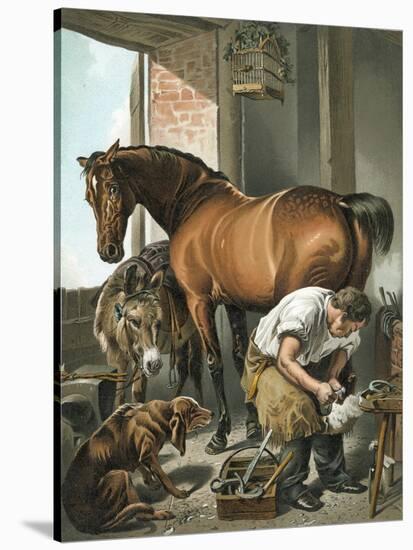 Blacksmith-Edwin Henry Landseer-Stretched Canvas