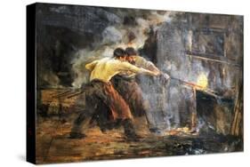 Blacksmiths, Painting by Juan Luna Ynovicio (1857-1900), Spain-null-Stretched Canvas