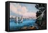 Blackwell Island-Currier & Ives-Framed Stretched Canvas