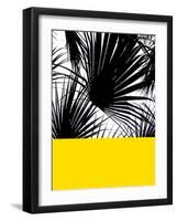 Blacvk&Wh_PalmLeaves_Yellow.jpg-Dominique Vari-Framed Art Print