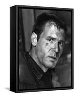 BLADE RUNNER, 1981 directed by RIDLEY SCOTT Harrison Ford (b/w photo)-null-Framed Stretched Canvas