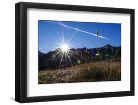 Blades of Grass in the Back Light, Sunrise Above the Spronser Col, South Tirol-Rolf Roeckl-Framed Photographic Print