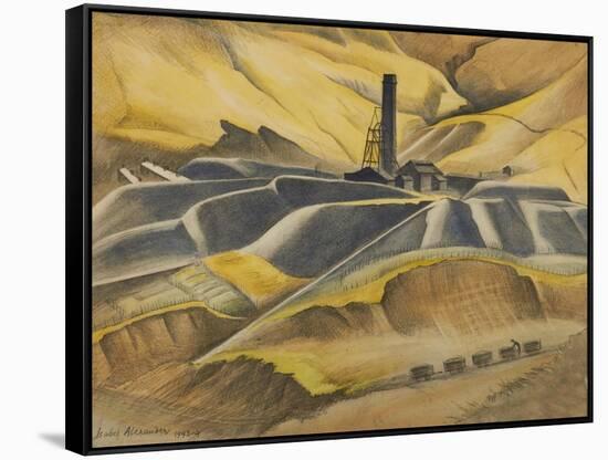 Blaencwm Colliery from the Mountain, c.1943-Isabel Alexander-Framed Stretched Canvas