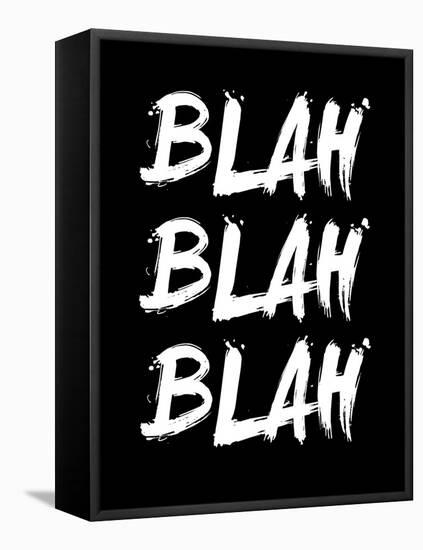 Blah Blah Blah Black-NaxArt-Framed Stretched Canvas