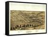 Blairstown, Iowa - Panoramic Map-Lantern Press-Framed Stretched Canvas