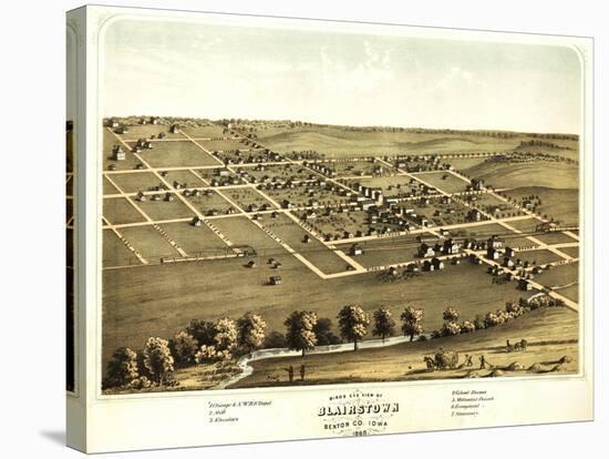 Blairstown, Iowa - Panoramic Map-Lantern Press-Stretched Canvas