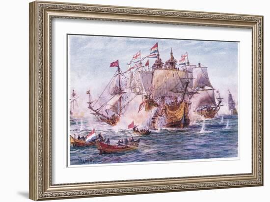 Blake and Tromp-Period of the Dutch Wars, 1915-William Lionel Wyllie-Framed Giclee Print