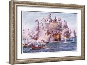 Blake and Tromp-Period of the Dutch Wars, 1915-William Lionel Wyllie-Framed Giclee Print