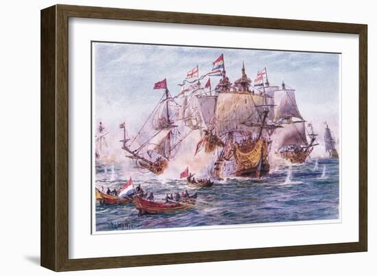 Blake and Tromp-Period of the Dutch Wars, 1915-William Lionel Wyllie-Framed Giclee Print