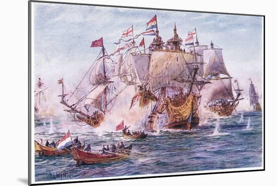Blake and Tromp-Period of the Dutch Wars, 1915-William Lionel Wyllie-Mounted Giclee Print