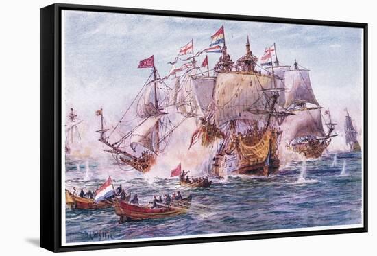 Blake and Tromp-Period of the Dutch Wars, 1915-William Lionel Wyllie-Framed Stretched Canvas