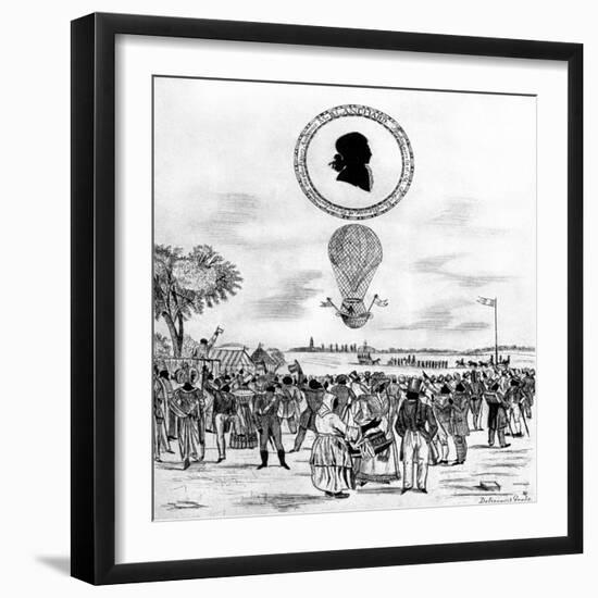 Blanchard's Balloon, 1790-null-Framed Premium Giclee Print