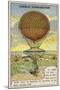 Blanchard Testing His Balloon Equipped with Parachute, Rudder and Oars, Grenelle, France, 1784-null-Mounted Giclee Print