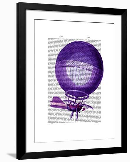 Blanchards Hydrogen (Purple) Hot Air Balloon-Fab Funky-Framed Art Print