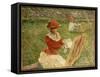 Blanche Hoschede Painting, 1892-Claude Monet-Framed Stretched Canvas