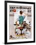 "Blank Canvas" Saturday Evening Post Cover, October 8,1938-Norman Rockwell-Framed Giclee Print