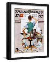 "Blank Canvas" Saturday Evening Post Cover, October 8,1938-Norman Rockwell-Framed Giclee Print