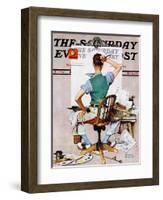 "Blank Canvas" Saturday Evening Post Cover, October 8,1938-Norman Rockwell-Framed Giclee Print