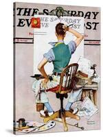 "Blank Canvas" Saturday Evening Post Cover, October 8,1938-Norman Rockwell-Stretched Canvas