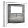 Blank White Board in a Grungy Concrete Room-landio-Framed Art Print