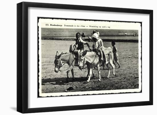 Blankenberge Westflandern, Promenade À Dos D'Âne, Kinder Auf Esel-null-Framed Giclee Print
