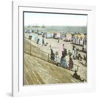 Blankenberghe (Belgium), the Beach at Swimming Time-Leon, Levy et Fils-Framed Photographic Print