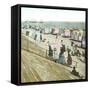 Blankenberghe (Belgium), the Beach at Swimming Time-Leon, Levy et Fils-Framed Stretched Canvas