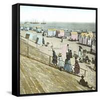 Blankenberghe (Belgium), the Beach at Swimming Time-Leon, Levy et Fils-Framed Stretched Canvas