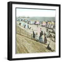 Blankenberghe (Belgium), the Beach at Swimming Time-Leon, Levy et Fils-Framed Photographic Print