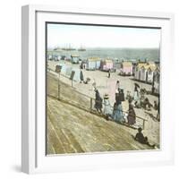 Blankenberghe (Belgium), the Beach at Swimming Time-Leon, Levy et Fils-Framed Photographic Print